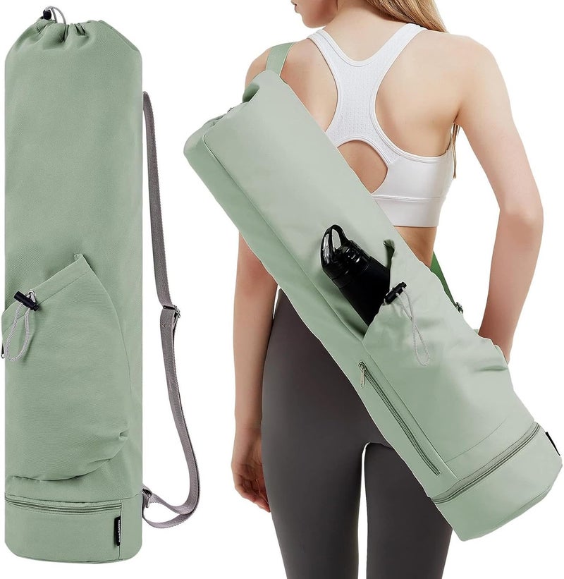 PUXING Yoga Mat Bag Yoga Mat Carrier Bag with Water Bottle Pocket and Bottom Wet Pocket Waterproof Yoga Mat Carry Bag Multi-Functional Storage Bag for Women Men - Image 1